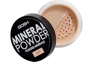 GOSH Mineral Powder, Vegan, Loose Fixation Powder with Minerals for All Skin Types, Matte & Long-Lasting for a Flawless Complexion, No Mask Effect, Medium to High Coverage, 004 Natural