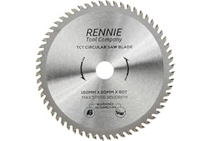 RENNIE TOOL COMPANY Rennie Tool Lama per sega circolare per legno, 160 mm x 20 mm x 60 T TCT, con anelli di riduzione inclusi