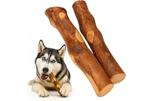 ALP CHEW Olivenholz Kauknochen für Hunde – Kauholz & Hundespielzeug - Zahnpflege & langlebige Beschäftigung - Größe L (250–400g), Holzknochen - 2er Pack