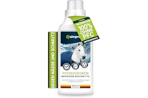 simprax® Lessive Imperméabilisant Couverture Cheval & Tapis de Selle - sans PFC, Certifié Oeko-TEX & V-Label - Imperméabilisant Tissu Textile Respirant & Écologique - Lavage Machine/Main - 500ml