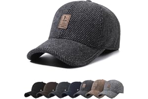 DURINM Gorra de Béisbol Invierno Hombre con Orejeras Plegables Sombrero de Invierno Hombre con Orejeras Plegables Gorras de Unisex Cálido al Aire Libre Circunferencia de la Cabeza 56-60cm