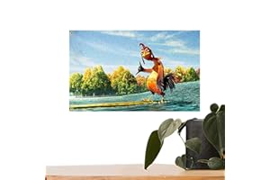 Rrlihjgu Chicken Flag For Room Guys,3x5FT Garden Wall Outdoor Tapestry,Funny Cool Banner,Man Cave Wall Flag Hanging Surfs Up Poster With 4 Brass Grommets For College Room Decor