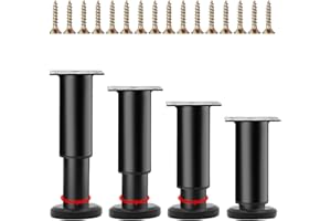 BIGINGJIA 4 Stück Möbelfüße Höhenverstellbar,Möbelbeine Metall Schwarz, Möbelfüße Verstellbare,DIY Füße für Möbel 80-120mm, Bettfüße für Sofa, Nachttisch, Schrank,einsetzbar für verschiedene Möbeltypen