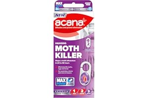 Acana Hanging Moth Killer 2 pack For Wardrobes - Max Performance - Kills in 24 to 48 Hours - Protects Clothing & Bedding