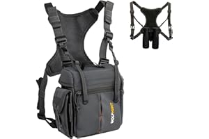 WOLFHUNT Fernglas-Brusttasche, Magnetverschluss, Bino-Tasche mit Abnehmbarer Entfernungsmesser-Tasche, Camouflage-Bino-Tasche