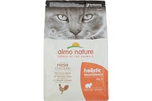 Almo Nature Holistic Adult Cat Maintenance mit Frischem Huhn und Reis Trockenfutter für Katzen aller Rassen 2Kg