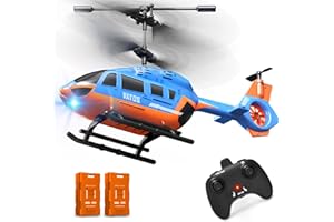 VATOS RC-Helikopter für Kinder, 2,4-G Ferngesteuerter Hubschrauber mit LED-Licht, Höhenhaltung, EIN-Tasten-Start, 3,5-Kanal Rettungs Flugzeug für den Innenbereich Spielzeug für Kinder/Anfänger ab 10+