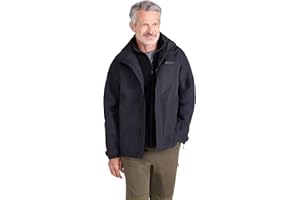 Mountain Warehouse Fell Mens 3 in 1 Water Resistant Jacket - Adjustable Coat with Packaway Hood, Detachable Inner Fleece & Many Pockets - For Hiking & Outdoors