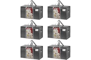 VENO 6 Pack Heavy Duty Moving Bags for Clothes,Extra Large Moving House Essentials,Underbed Storage Packing Boxes for Duvet,Waterproof Laundry Bags Organiser (Gray, 6 Pack)