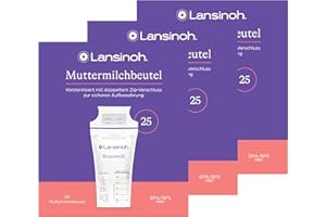 Lansinoh Muttermilchbeutel - 75 Stück - zum sicheren Aufbewahren und Einfrieren von Muttermilch - hygienisch & platzsparend
