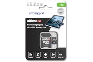 Integral Karta pamięci 1 TB Micro SD 4K Video Premium High Speed SDXC do 100 MB/s prędkość odczytu i prędkość zapisu 50 MB/s V30 C10 U3 UHS-I A1