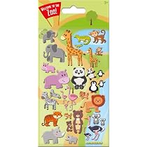 Adesivi 3D Animali Zoo - Cute Zoo In Schiuma | 19,5x9,5 Cm | Riutilizzabili Per Bambini