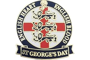 SENLAK England Lapel Badge - English Heart English Blood - Patriotic Pin Badge, UK Seller