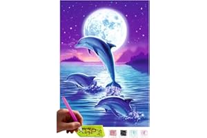 MISHBAY Diamond Painting Mosaïque DIY 5D Set | dauphin | Broderie | Point De Croix | Peinture Diamant par numéros | Home Décor mural | Peinture Décoration | Arts Craft