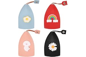 Feliciay 4Pcs Cute Creative Pull Out Key Sleeve,PU Leather Key Wallets Housekeepers, Car Key Holder Case, Cartoon Leather Large Capacity Car Key Sleeve, Car Key Case for Men Women