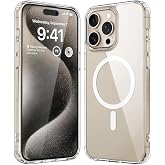 Coverzone İphone 15 Pro İle Uyumlu Y&uuml;ksek Kalite Kablosuz Şarj &Ouml;zellikli Silikon Telefon Kılıfı Şeffaf, Wireless Magsafe ile 