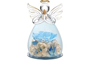 ‎ANLUNOB ANLUNOB Geburtstagsgeschenk für Immer Rose, Glaskuppel-Engelsstatue – ewige Rosenblume, handgefertigt – Geschenk für Frauen, Freundin, Mutter, Mutter, Oma, Oma