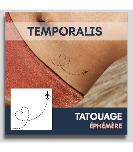 Tatouage éphémère Papillon Temporalis - Encre Végétale Waterproof, Tient 1 à 2 Semaines