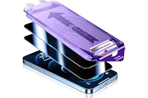 UniqueMe Premium Intimité Verre Trempé pour iPhone 12/12 Pro Protection écran Anti Espion, Dépoussiérage Automatique, 9H Couverture Complète Verre de Protection Privacy Film, 2 Pièces