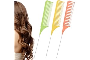 LYJOW Pettine a Coda 3 Pezzi Pettine Capelli, Pettine Professionale Antistatico, Pettine per Meches per Tingere e Intrecciare I Capelli per Parrucchiere e Domestico adatto Uomini Donne