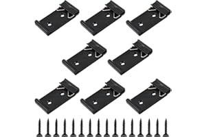 UFURMATE 8Pcs Din Rail Mount Clip 35mm Wide Universal DIN Rail Fixed Clamps Aluminum Alloy Solid State Relay Clips with Mounting Screws (Black)