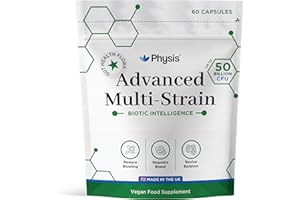 Physis 50 Billion CFU Probiotics for Gut Health | Digestion | Bloated Stomach Relief | 60 Capsules (up to 2 Month Supply) | Complete Gut Repair | Probiotics for Men & Women | Made in The UK