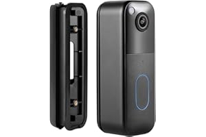 Wasserstein Support d'angle horizontal réglable et plaque murale compatible avec la sonnette vidéo Blink (Noir) - Réglage de 35° à 55°