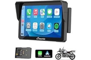 Carpuride W702B Motocyklowy ekran Carplay z niestandardowym mocowaniem do BMW Motorbike, Wireless CarPlay i Android Auto, przenośny 7-calowy wodoodporny ekran dotykowy, podwójny Bluetooth, nawigacja,