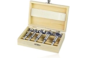 HMH-Shop Forstnerbohrer Satz Set Holzbohrer Topfbohrer 5-tlg. mit Zentrierspitze 15 – 35 mm Astlochbohrer Dübelbohrer