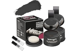 MIFELOY 2 Set Root Cover Up Powder, Black, Touch Up Hair Color for Grey, Instantly Coverage Dye for Thinning Grays Hairline, Roots Concealer for Beard Line Eyebrow, Shadow Conceals Hair Loss