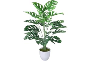 AIVORIUY Planta Artificial con Maceta Falsa Areca Palmera Grande Arbol Artificial Plastico Monstera Interior y Exterior Hogar Salon Dormitorio Balcón Moderno Decorativas Boda Oficina Verde 75cm
