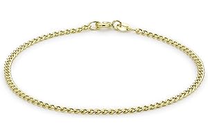 CARISSIMA Femme Or Jaune 9 ct Chevillère Semi-Hollow Curb - Taille 24 cm/9,5 pouces