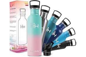 HoneyHolly Botella Acero Inoxidable, 750ml, Botella de Agua, Cantimplora de Acero Inoxidable, Botella de una sola pared, sin bpa Reutilizable para Deporte, Gimnasio, Bicicleta