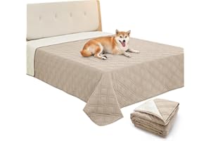 GYURO 100% wasserdichte hundedecke, hundedecke groß waschbar mit Rutschfester Rückseite, kann Möbel Bett Sofa schützen (Khaki, 137 * 208CM)