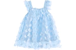 Miipat Bambina Abito in Tulle Estate Svolazzante Manica Bambino Tutu Abiti da Festa Principessa
