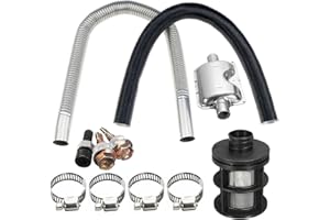 Inscrip Kit de réparation pour chauffages diesel, tuyau d'échappement de 60 cm + silencieux d'échappement de 24 mm + kit filtre à air de 25 mm pour chauffage diesel à air, pièces de rechange pour