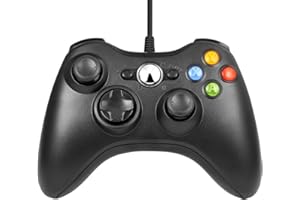 AMEEGO Xbox 360 Game Controller USB Wired Gamepad Game Joystick Joypad for Microsoft & Windows PC (Black)
