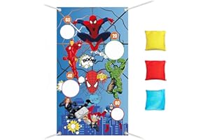 Oirigaga Wurfspiel Kinder Outdoor, Cartoon Anime Werfen Spiel Banner mit 3 Bohnentaschen, Bean Bag Säckchen Toss-Spiele Set für Kindergeburtstag Party, Draussen Garten und Draußen Sommer Strand