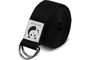 Slim Panda Sangle Yoga Extensible pour Yoga, Sangle de Yoga 180/250 cm pour Meilleurs Étirements, Ceinture Yoga avec Fermeture en Métal pour Les Yogis Débutants et Confirmés