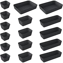 Organizer Per Cassetti In Feltro | Set Di 8 Divisori | Per Scrivania, Cosmetici E Ufficio | Grigio Chiaro - Foto 9