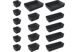 Cinnani 16 sztuk organizerów do szuflad, organizer do szuflad, 4 rozmiary, filcowy organizer, szuflady, pudełko do przechowywania kosmetyków, toaletki, biura, kuchni, łazienki