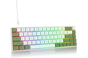 SOLIDEE 65% mechaniczna klawiatura do gier,68 klawiszy kompaktowa klawiatura przewodowa z podświetleniem RGB,Klawiatura z przełącznikiem liniowym dla komputerów z systemem Windows i Mac(68 Matcha)