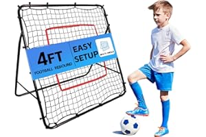 KAIDIDA Football Rebounder Net: 3.3FT/4FTFootball Training Net with Kickback Target Goal Adjustable Portable Football Equipment for Kids Adults