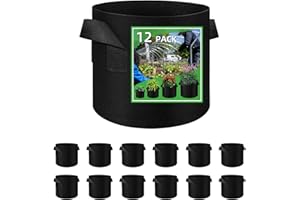 LITLANDSTAR 12 Stück 19L Pflanzsäcke aus Vliesstoff, Gartenpflanze Anbaubeutel Atmungsaktive Vliesstoff-Blumentöpfe mit Griffen Innen und Außenanbaubehälter für Gemüse, Blumen, Pflanzen(5 Gallonen)