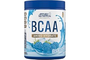 Applied Nutrition BCAA Powder - Branched Chain Amino Acids BCAAs Supplement, Amino Hydrate Intra Workout & Recovery Energy Drink (450g - 32 Servings) (ICY Blue Raz)