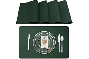 Lumaca Manteles Individuales Lavables, Juego de 4 Salvamanteles Individuales, Resistentes al Calor, Antideslizantes, para Mesa de Cocina y Restaurantes,Verde
