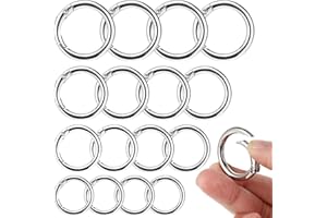 BOHUIZ 16 okrągłych karabińczyków, 11/12/17/19 mm, pierścień uszczelniający ze stopu cynku, mały karabińczyk do majsterkowania, do majsterkowania, rzemiosła, akcesoriów do toreb, breloczków do kluczy
