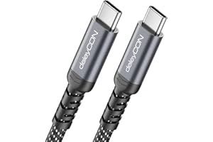 deleyCON 240 W 20 Gbps Kabel USB-C 1,5m (USB 3.2 Gen 2x2) PD 3.1 - Kabel ładujący i Danych 4K@60Hz do ładowarki iPhone 17 16 Pro Max Air, AirPods, Galaxy A16 A56 S25 S24, iPad, MacBook, Tablet, Switch