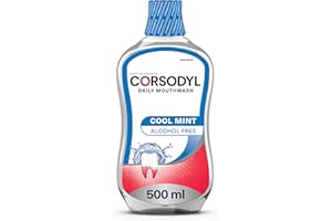 Corsodyl Mouthwash Daily Gum Care, Fluoride Mouthwash, Alcohol Free, Cool Mint, 500ml