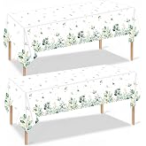 Litinliv 2 Pieces Birthday Party Tablecloth for Children, 137 x 274 cm Waterproof Plastic Tablecloths, Decorative Tablecloth